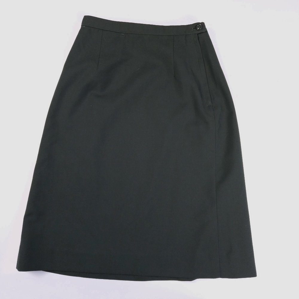 Vintage 90s Military Green Uniform Skirt Polyester Wool Blend Women's XS